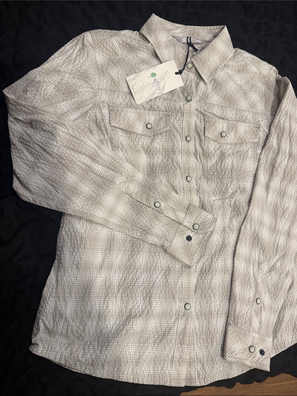 Stio Women's Eddy Coast LS Shirt, Pebble Plaid, Small